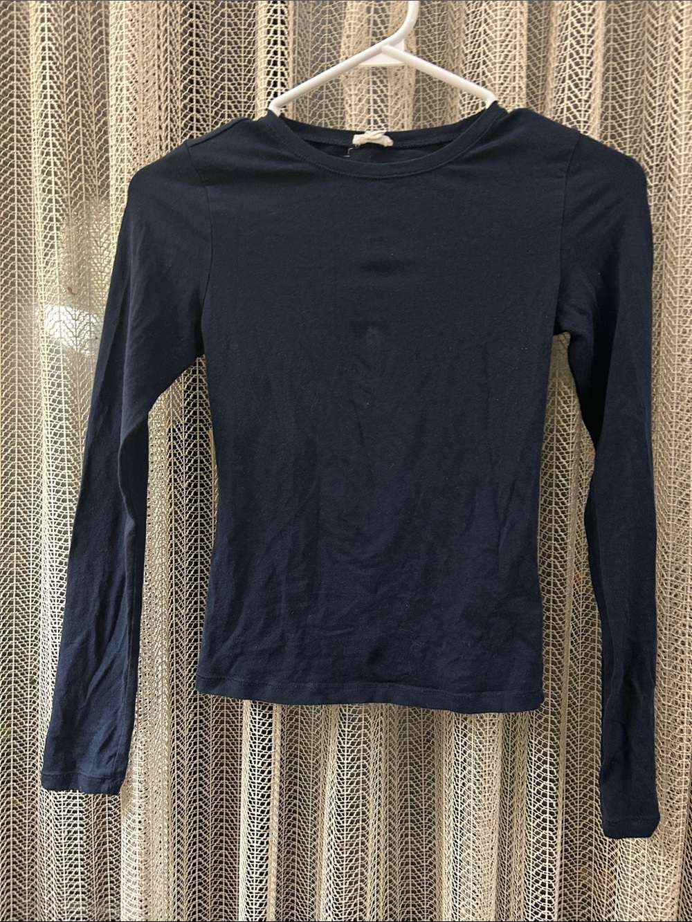 Women's Long Sleeve Crew Neck Top - Navy